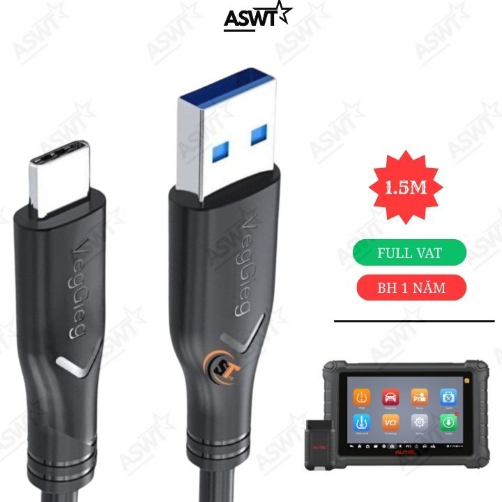 Cáp USB kết nối máy chẩn đoán ô tô Autel MaxiTPMS TS900 dài 1.5 mét VU323 - Có VAT