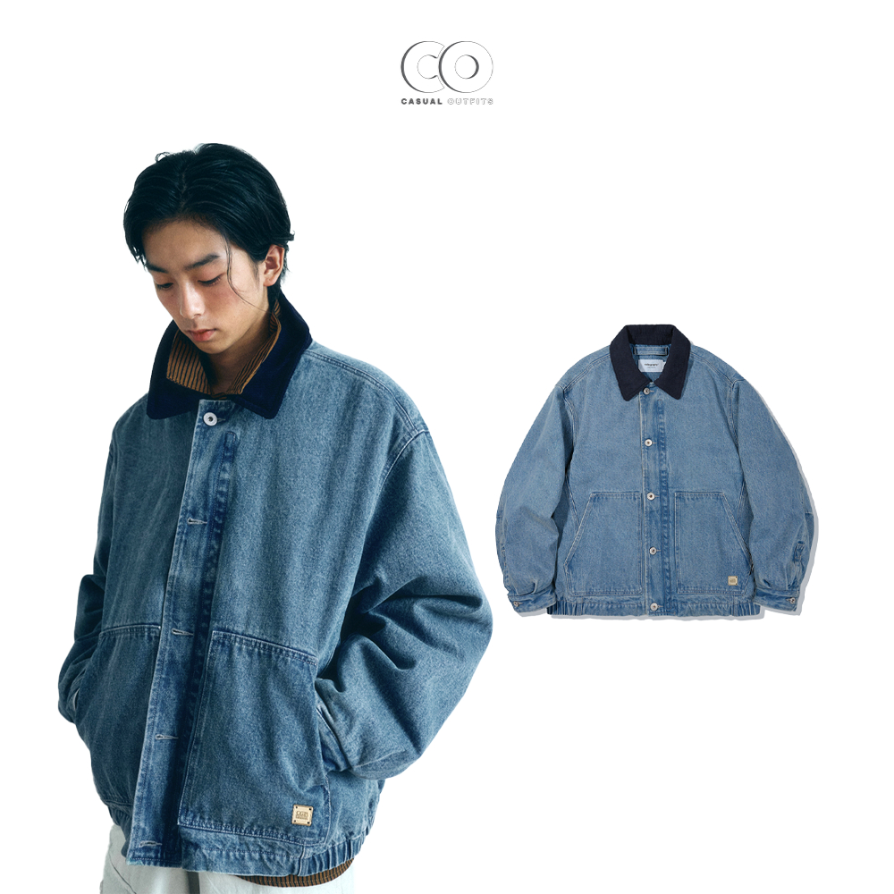 [CHÍNH HÃNG] Áo khoác corduroy collar denim cổ nhung Code:Graphy form oversize - Màu jean