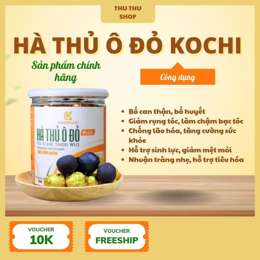 Viên Hà Thủ Ô Đỏ Chế 2000mg TSG Kết Hợp Đông Trùng Hạ Thảo KOCHIGOLD [500g Dùng 1 Tháng]