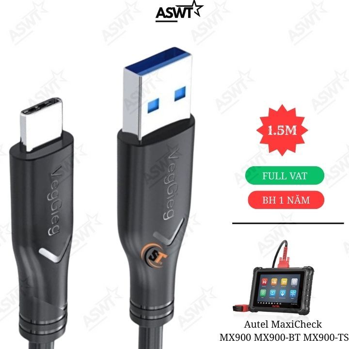 Cáp sạc USB cho máy chẩn đoán lỗi ô tô Autel MaxiCheck MX900 MX900-BT MX900-TS VU323 - Có VÁT