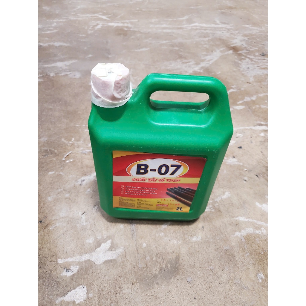 Tẩy rỉ sét B07 can 2L dùng thử, mẫu dùng thử tẩy rỉ sét, B07 can 2L