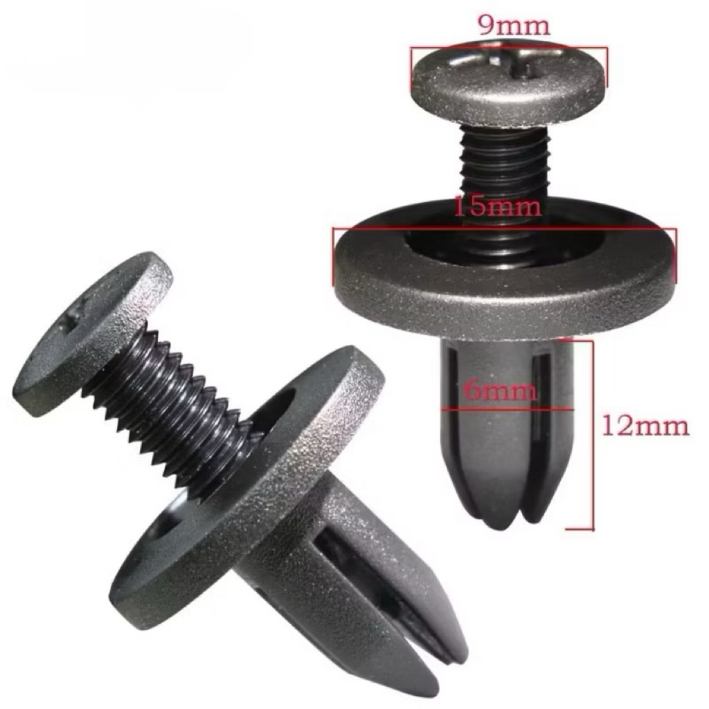 5 Chốt nút nhựa, vít nở 6mm phù hợp cho gắn cản, chắn bùn, lòng vè, Capo trên xe ô tô/nút gắn nội th