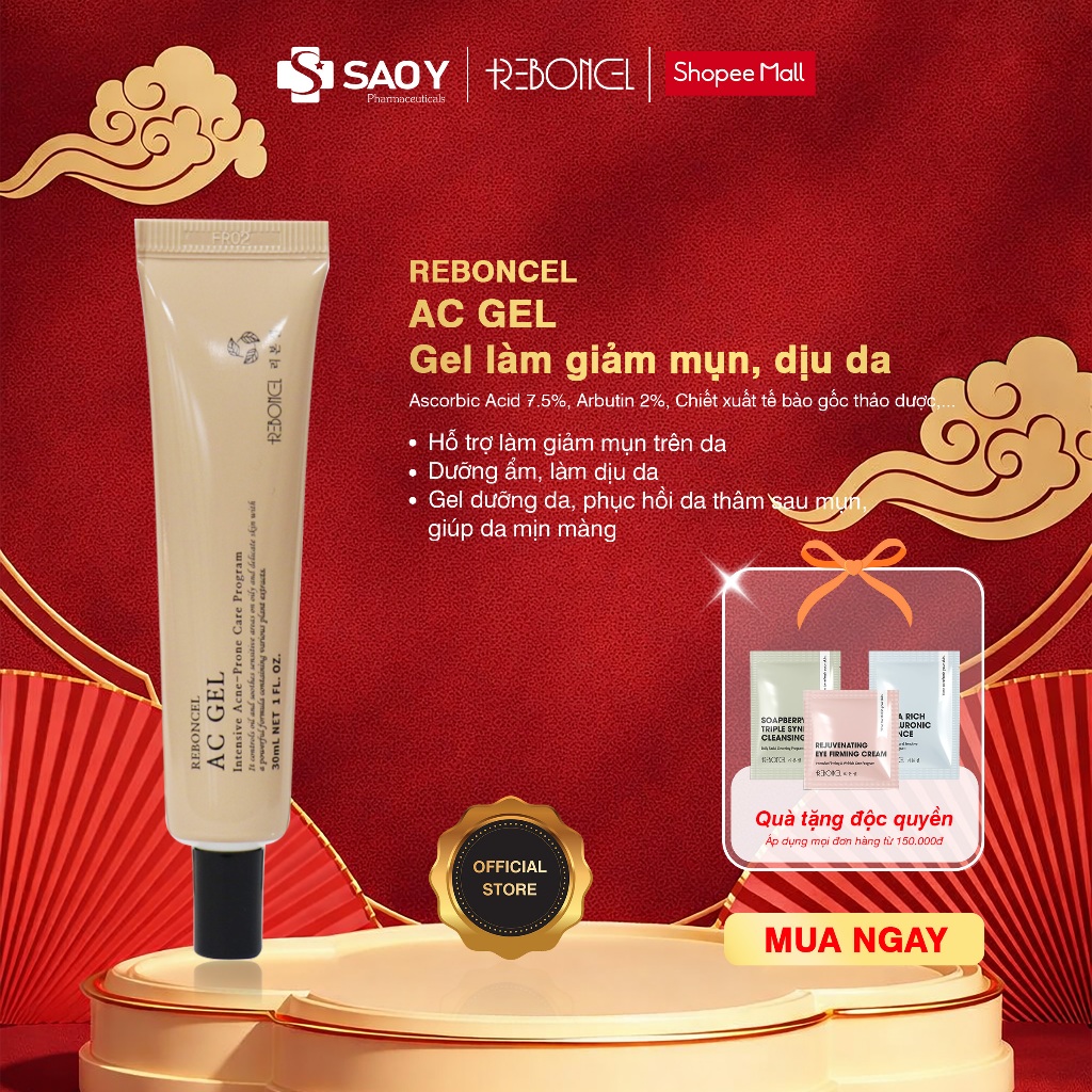 Gel làm giảm mụn, dịu da - Reboncel AC Gel