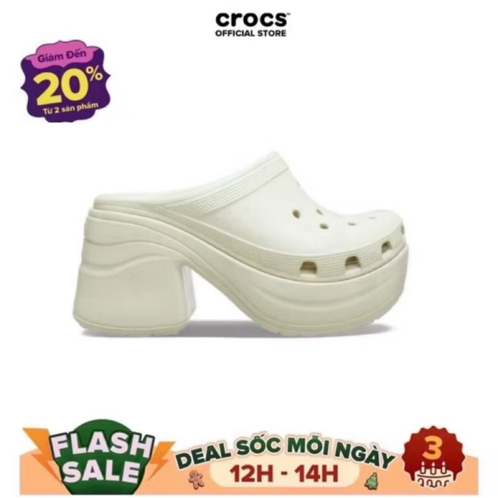 [ CHÍNH HÃNG ] GIÀY CLOG UNISEX CROCS SIREN - BONE