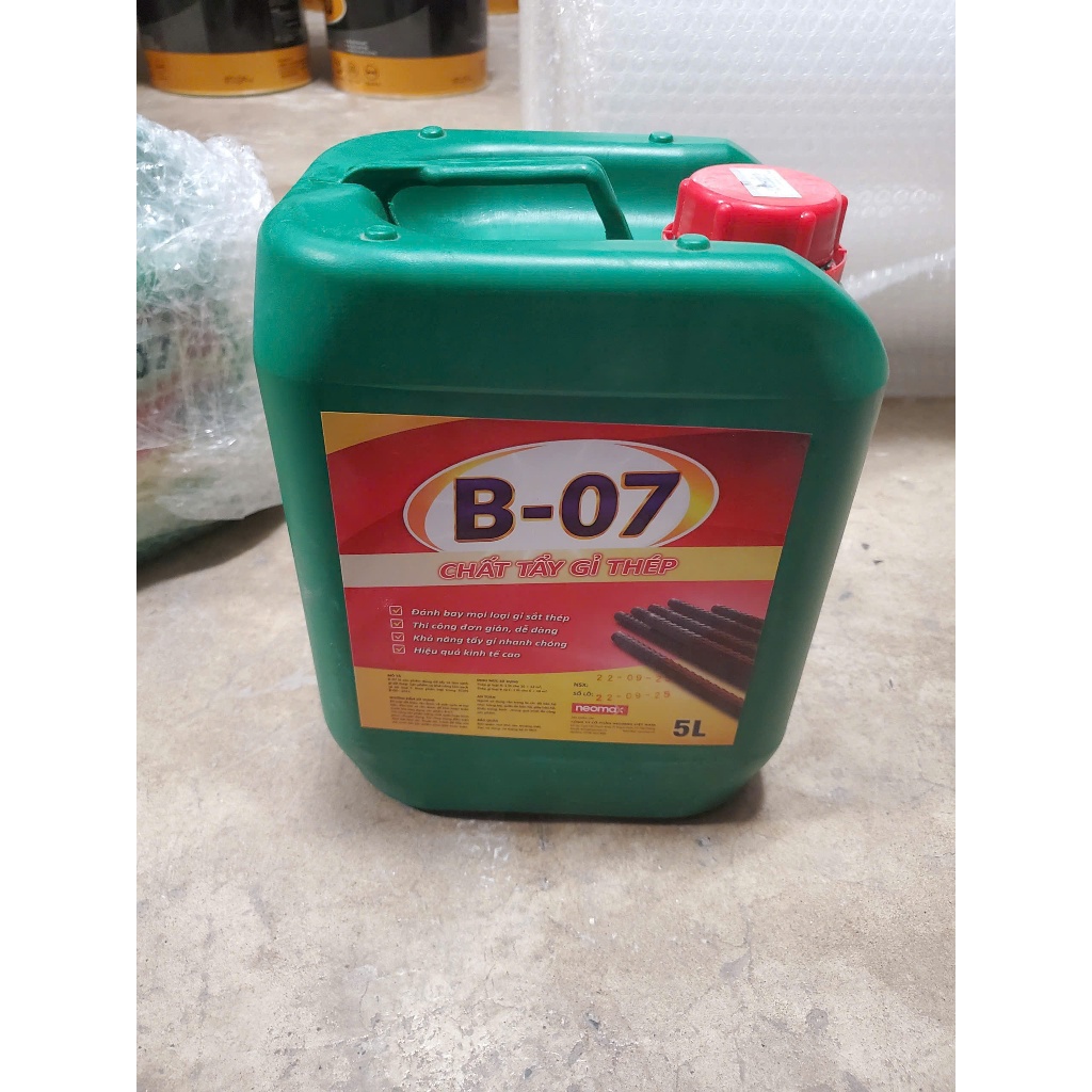 Dùng thử can 5L tẩy rỉ B07, làm sạch gỉ sét Sắt Thép