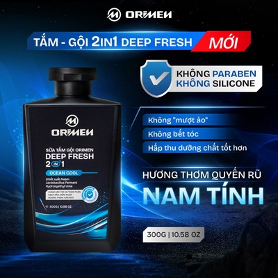 Sữa tắm gội nam 2in1 hương nước hoa nam tính dưỡng ẩm sạch sâu Orimen 300g