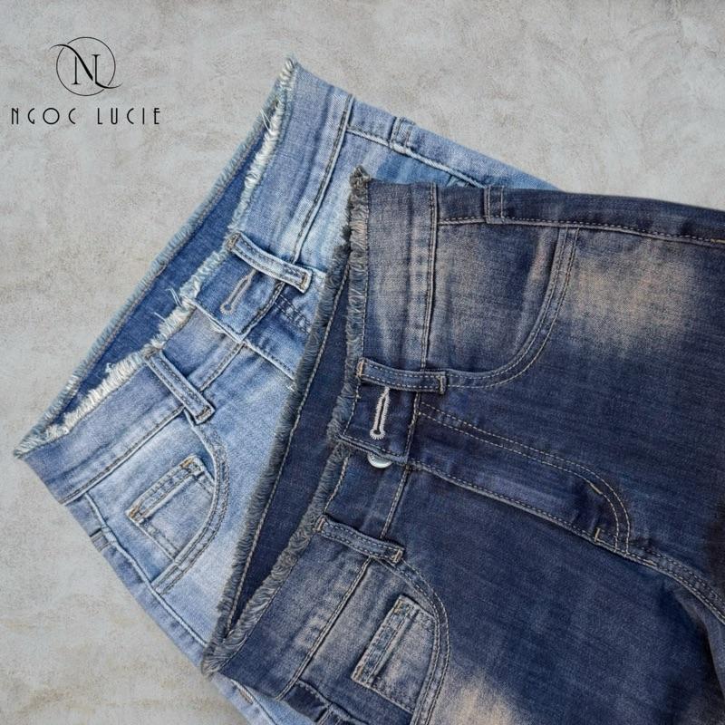 (CHIỀU DÀI 100CM) Q52 - Quần Jean Ống Loe Lai Tua Rua, Ống To, Lưng Vừa Co Giãn Nhẹ, Hack Dáng Tôn Chân. | BigBuy360 - bigbuy360.vn
