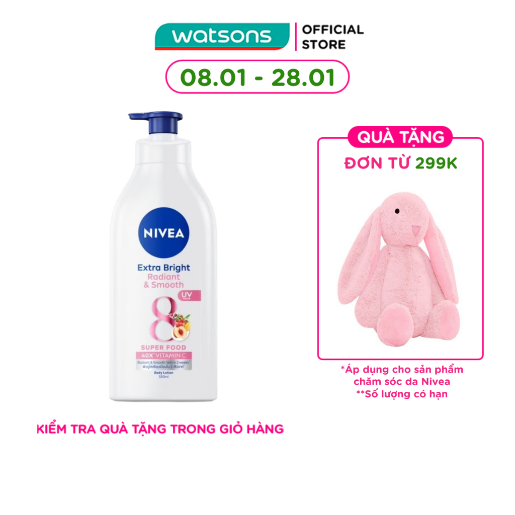 Sữa Dưỡng Thể Nivea Trắng Mịn Extra White Radiant & Smooth 550ml