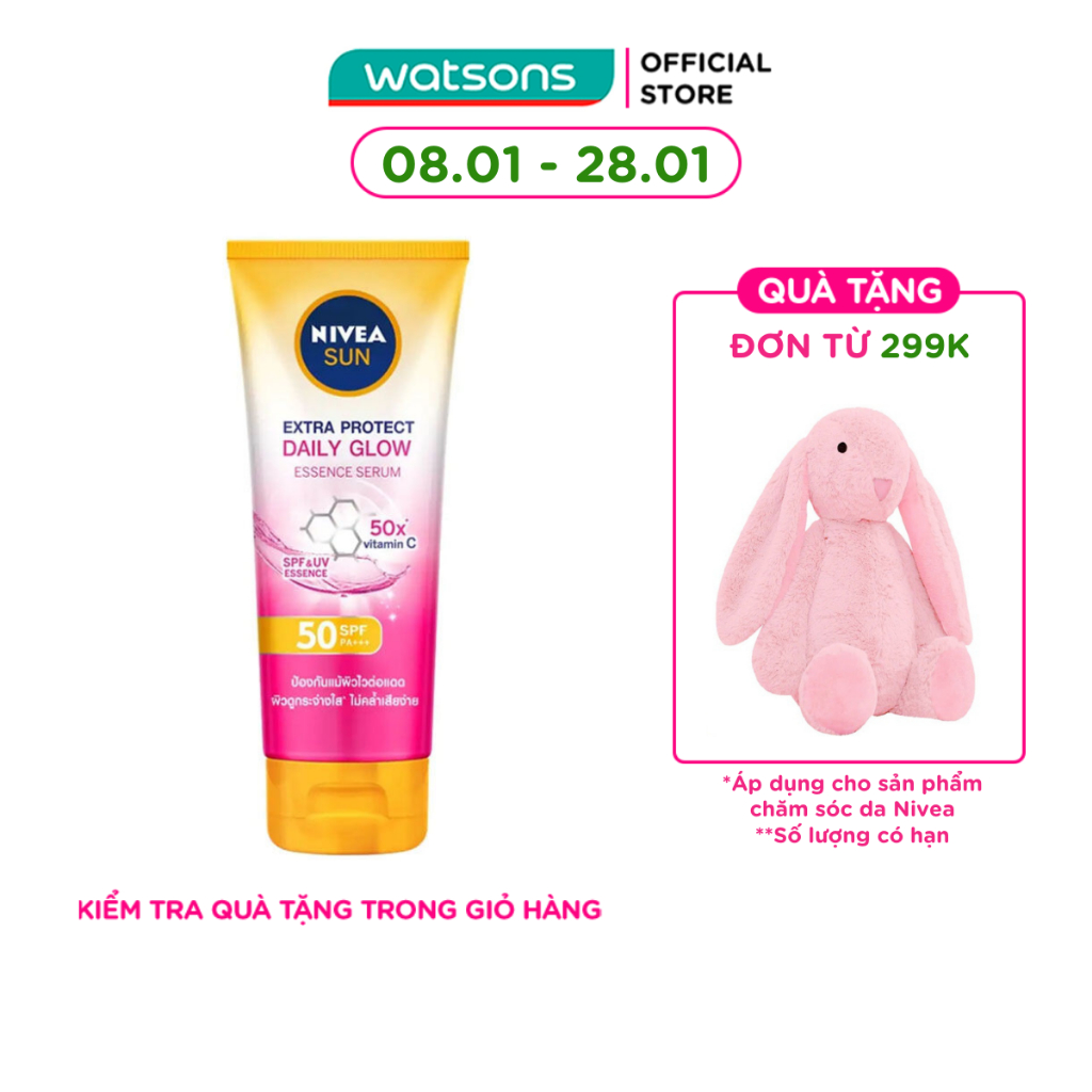 Tinh Chất Chống Nắng Nivea Sáng Mịn Đều Màu Daily Glow SPF50 PA+++ 180ml