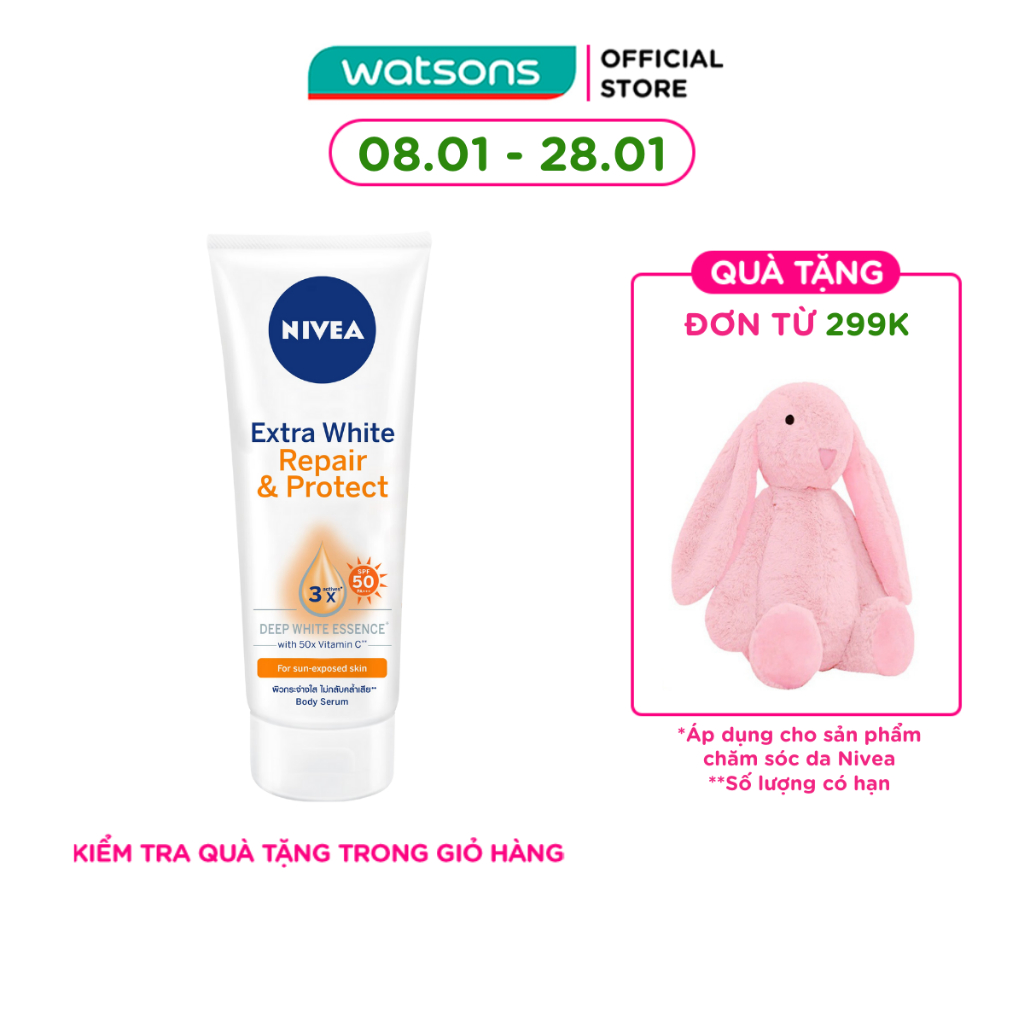 Tinh Chất Dưỡng Thể Trắng Da Phục Hồi Chống Nắng Nivea 180ml