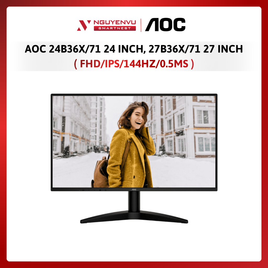 Màn Hình Gaming AOC 24B36X/71 24 inch / 27B36X/71 27 inch ( FHD/IPS/144Hz/0.5ms ) | Hàng chính hãng 