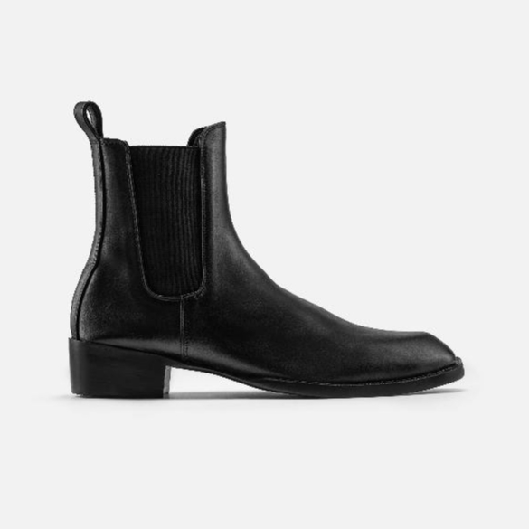 Giày Boot Nam Nữ FANGY The Chelsea Boots Square Toe - Đen Bóng