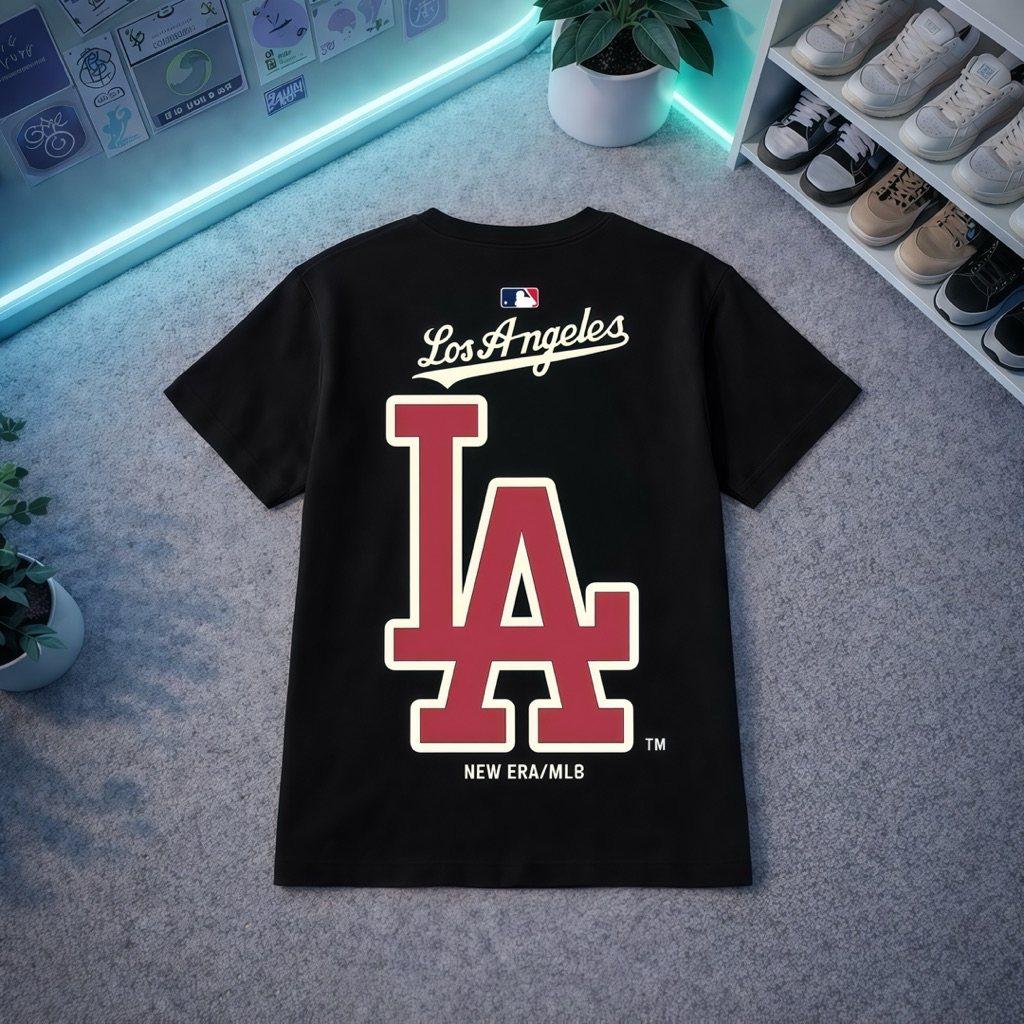 Áo Thun LA Los Angeles Unisex – Áo Phông Cotton In Chữ Form Rộng Phong Cách Thể Thao -LA đỏ