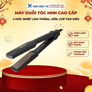 Máy Duỗi Tóc Dập Xù 4 Mức Nhiệt Làm Thẳng, Uốn, Cúp Tạo Kiểu Đa Năng Mini, Chất Liệu Nhựa Không Trầy Xước Kemei 329, 332