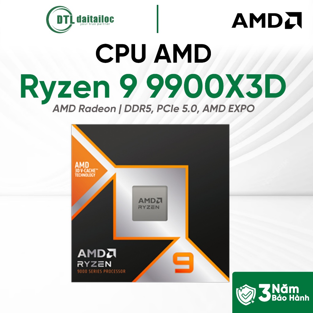 CPU AMD Ryzen 9 9900X3D | Chính Hãng | Bảo Hành 36 Tháng