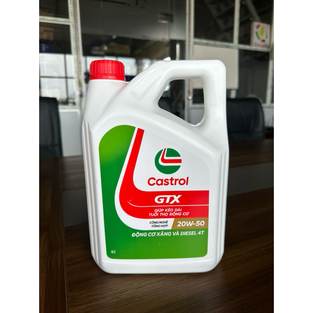 nhớt động cơ xe xăng, castrol GTX 20w50 can 4L