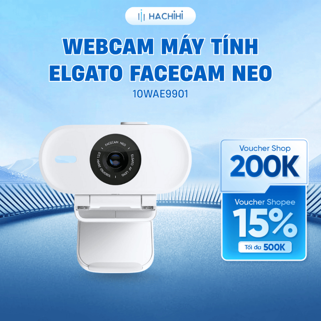 Thiết bị Webcam máy tính Elgato Facecam Neo 10WAE9901 Trắng