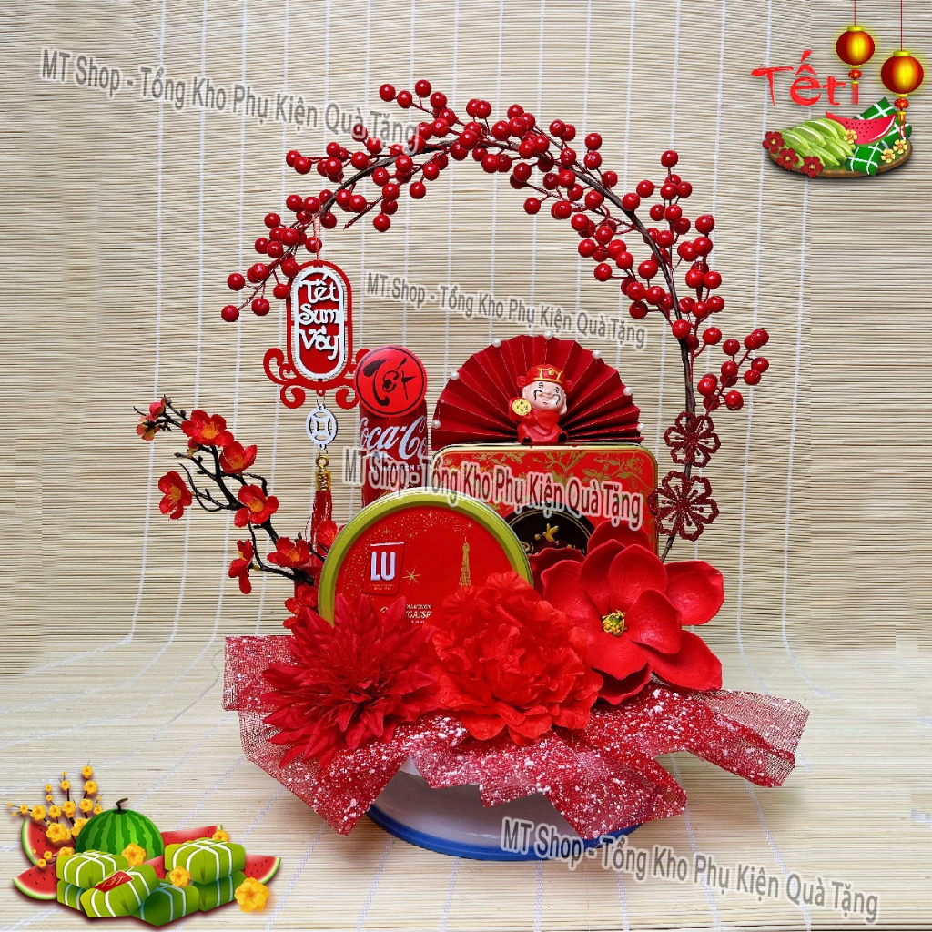 Set Phụ Kiện Trang Trí Tháp Bánh Nước Tết/ Tháp Tài Lộc, MT Shop [tặng 1 keo nến]