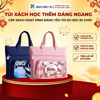 Túi xách học thêm dáng ngang cho học sinh Cặp sách hoạt hình đáng yêu Túi đi học đi chơi cho bé