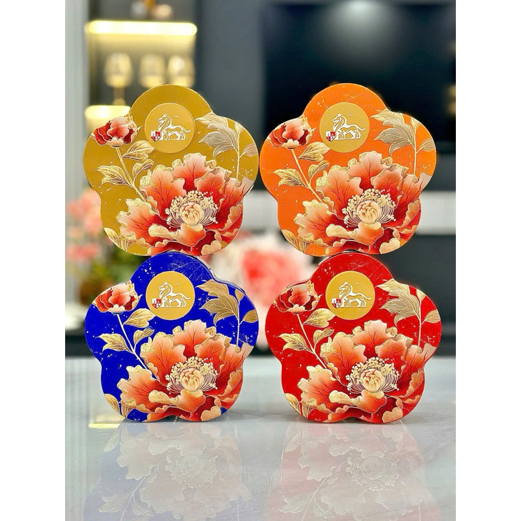 Bánh Hộp Sắt Vân Nổi Hình Bông Hoa Đẹp