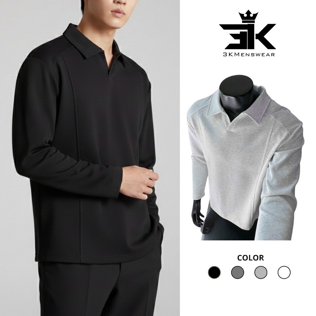 Áo Nỉ Sweater Cổ V Form Clean Basic Thời Trang Hàn Quốc vải Nỉ 2 Da Cao Cấp 3KMenswear