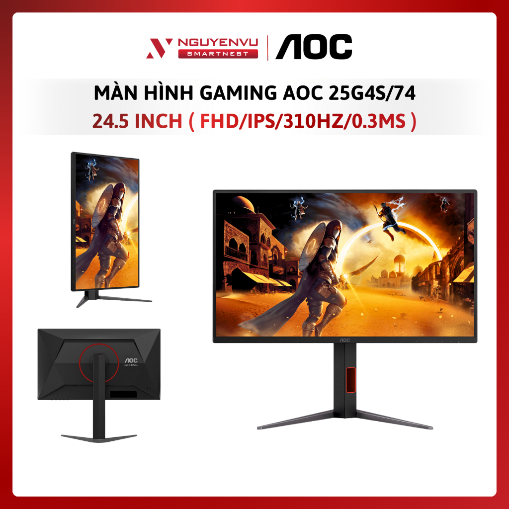 Màn Hình gaming AOC 25G4S/74 24.5 inch ( FHD/IPS/310Hz/0.3ms ) | Hàng chính hãng - Bảo hành 3 năm