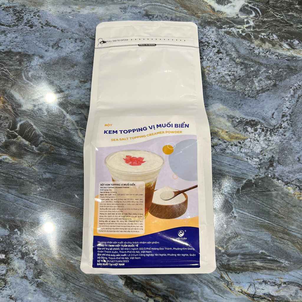 Bột Kem Topping Muối Biển Việt Tuấn 1kg | Bột Pha Kem Topping Cho Trà Sữa – Cà Phê