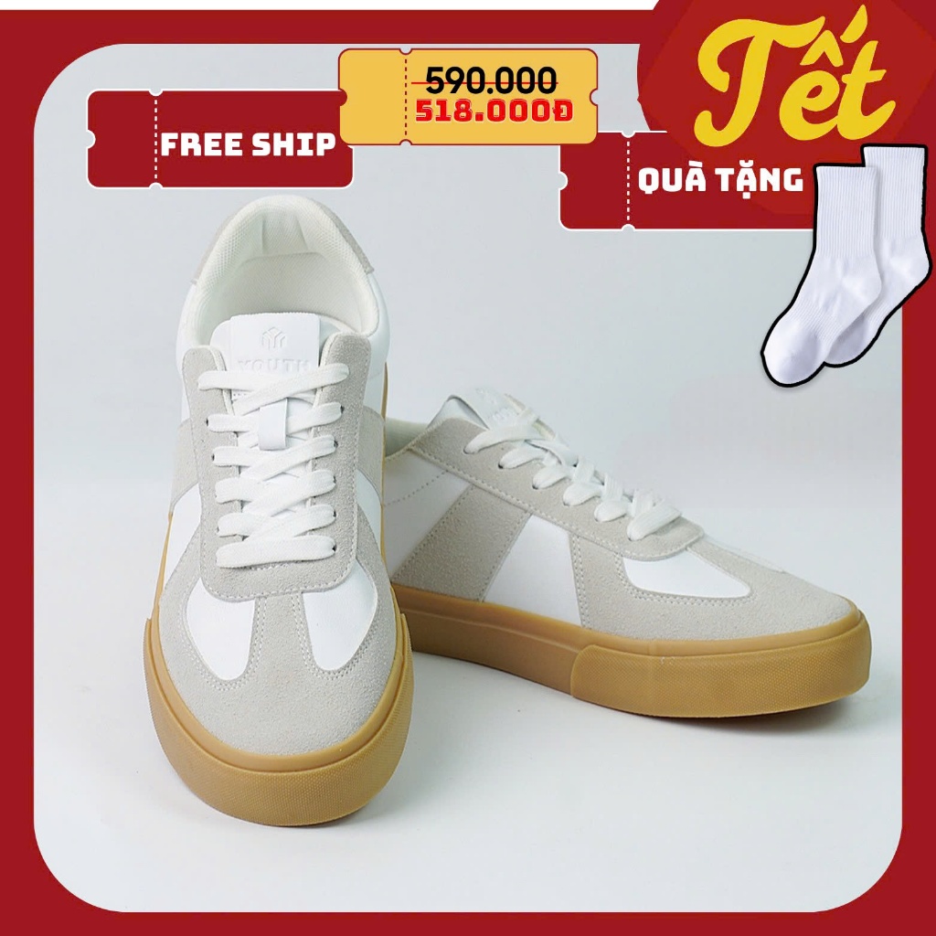 Giày thể thao GAT SHOES-Giày sneaker da lộn phối da Microfiber ( Bảo Hành 18 Tháng )