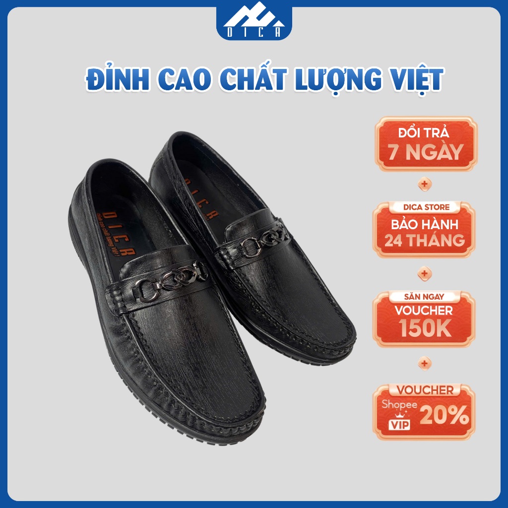 Giày Da Nam DICA Mẫu Mới 2026, Họa Tiết Khuy Cài Tinh Tế, Phong Cách Chuẩn Quý Ông Lịch Lãm, Sang Tr