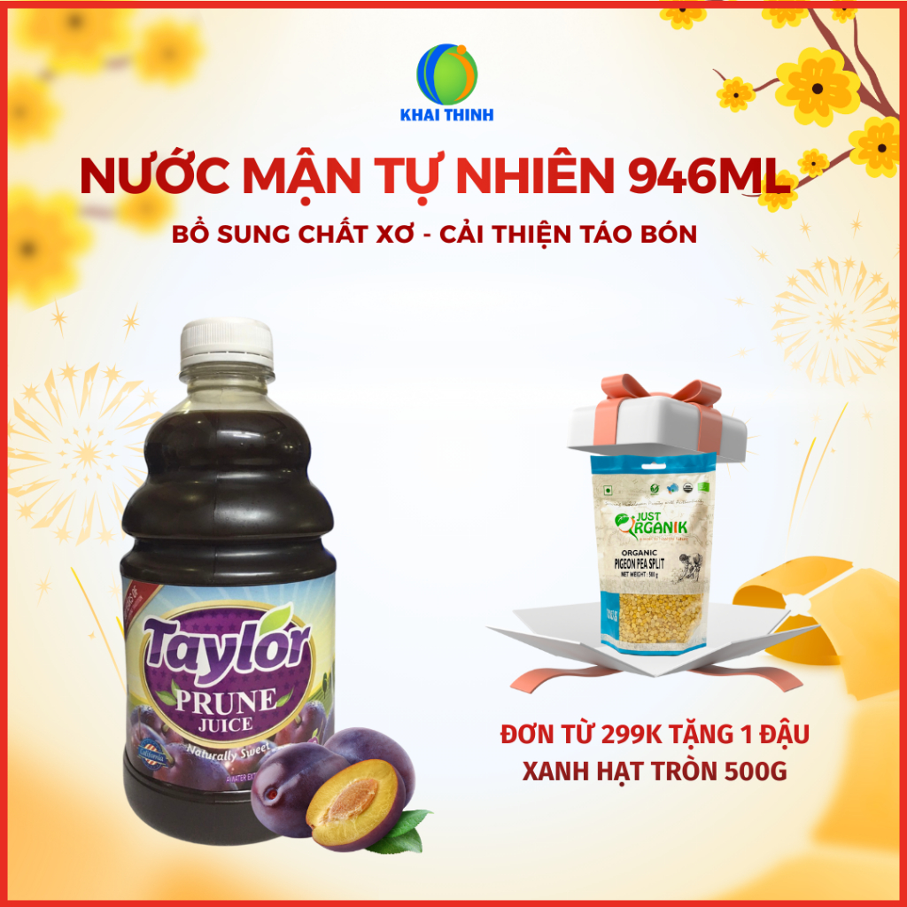 [Mận Taylor] Nước Ép Mận Tự Nhiên Taylor Naturally Prune Juice 946ML - Cải thiện chứng táo bón
