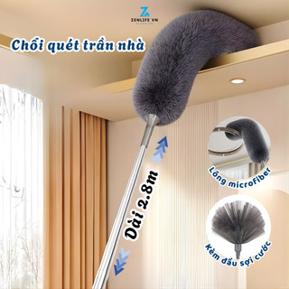 Chổi Quét Trần Nhà, Mạng Nhện Zenlife Điều Chỉnh Độ Dài Tới 2,8m Cây Phất Trần, Lau Bụi Bẩn