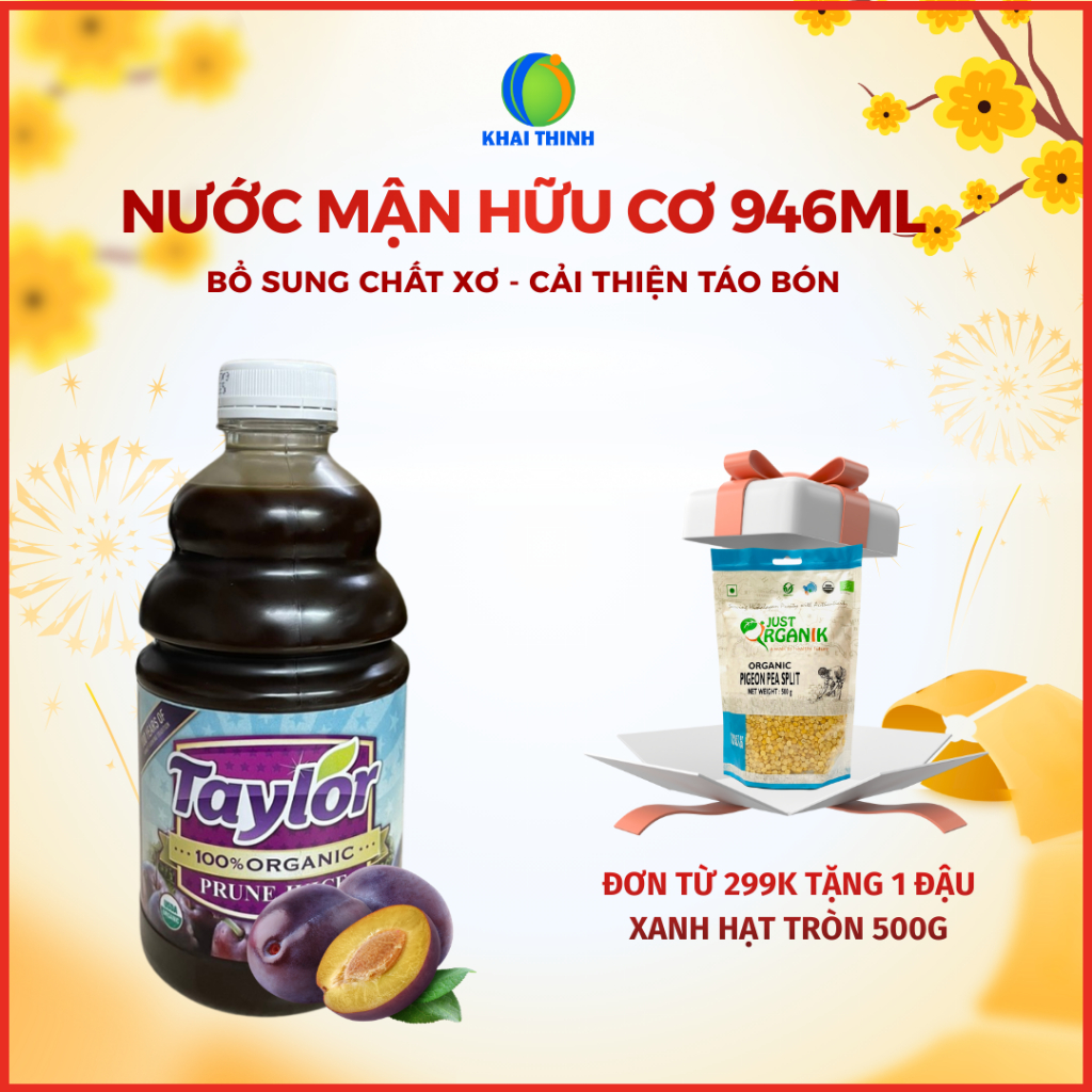 Nước Mận Hữu Cơ Nước Ép Mận Taylor 100% Organic Prune Juice 946ml