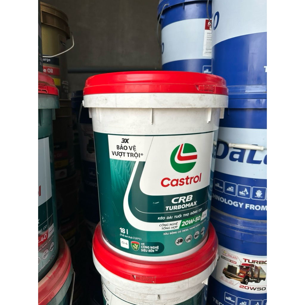 Nhớt castrol CRB turbomax 20w50 CI-4 18L, nhớt động cơ ô tô, dành cho động cơ hạng nặng