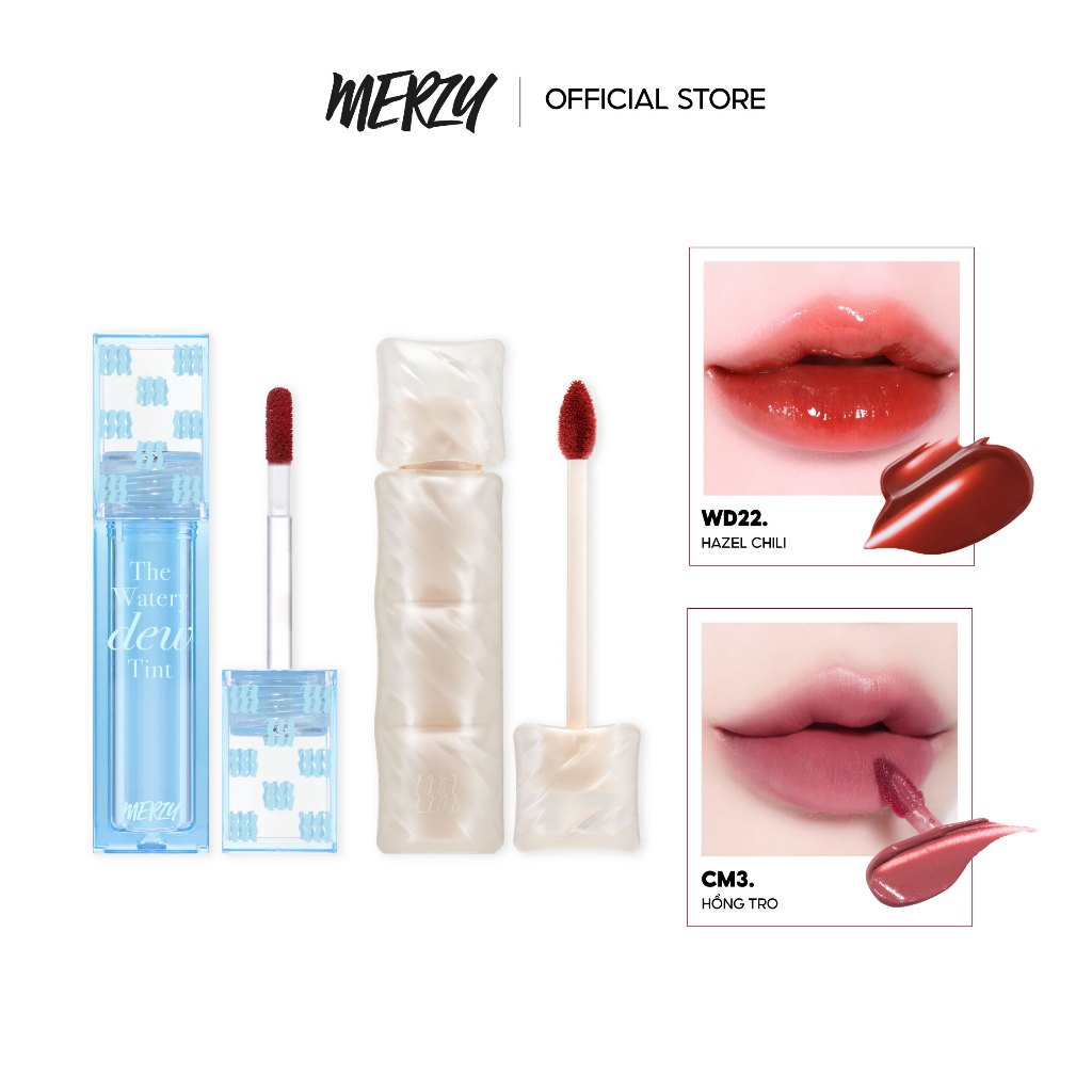 COMBO 2 Son Merzy Puffer Mellow Tint 3.7g + Merzy The Watery Dew Tint Ver 4 4g