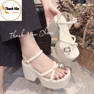 Sandal nữ quai soắn phối khoá tăng chiều cao 10 phân(D0414)