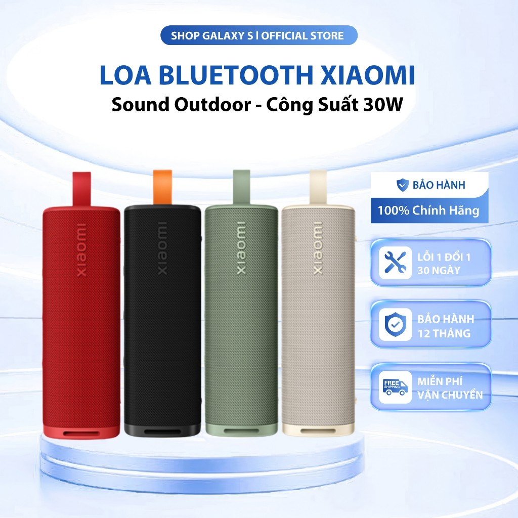 Loa Bluetooth Xiaomi Sound Outdoor 30W Chính Hãng - Chống Nước IP67, Pin Lâu, Âm Thanh Mạnh Mẽ