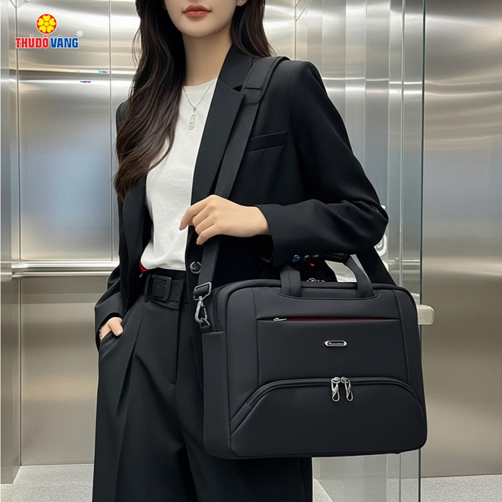 [THỦ ĐÔ VÀNG] Cặp ngang Công Sở cho Giáo viên, Học Sinh, Đi Dạy Đựng Laptop 17 inch chống sốc C641