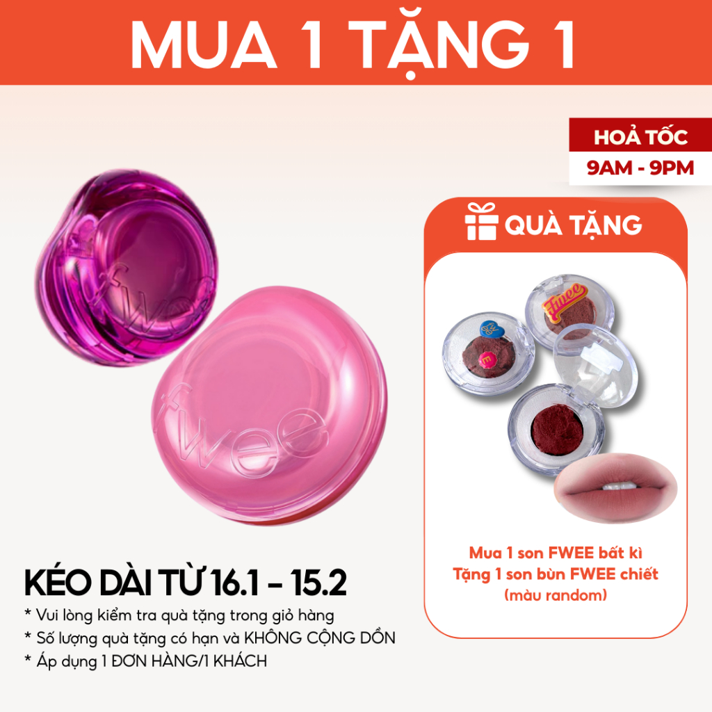 [MUA 1 TẶNG 1] Son thạch FWEE Lip & Cheek Glowy Jelly Pot
