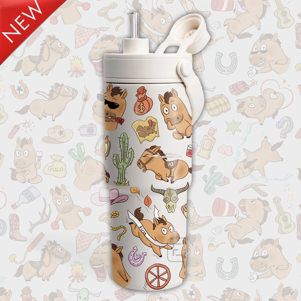 Ly giữ nhiệt Simply cao cấp Inox 316 Phủ Sứ, cốc giữ nhiệt Fan House 735ml ống hút thủy tinh | BigBuy360 - bigbuy360.vn