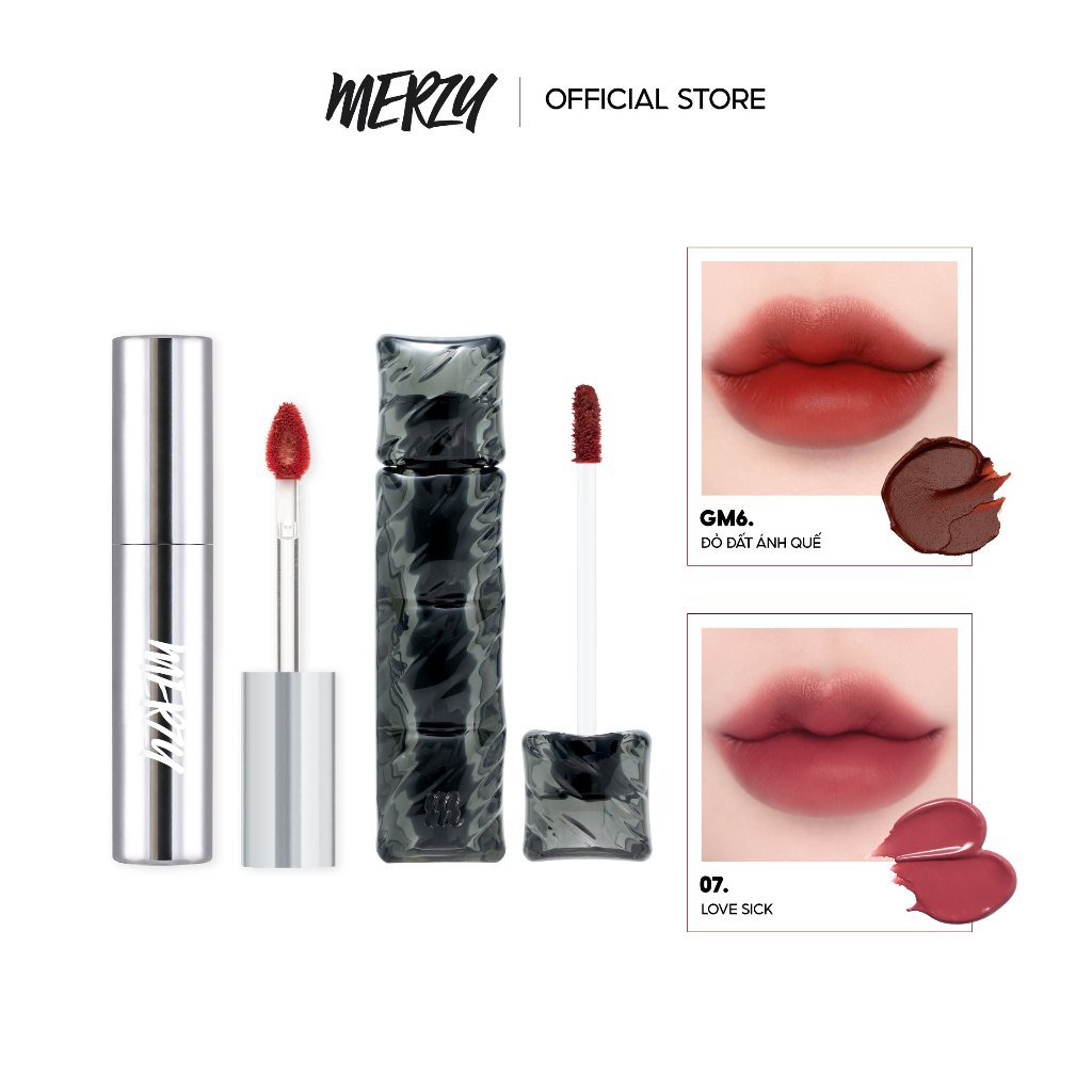COMBO 2 Son Merzy Puffer Velvet Tint 3.7g + Merzy The Glam Mellow Tint 4g