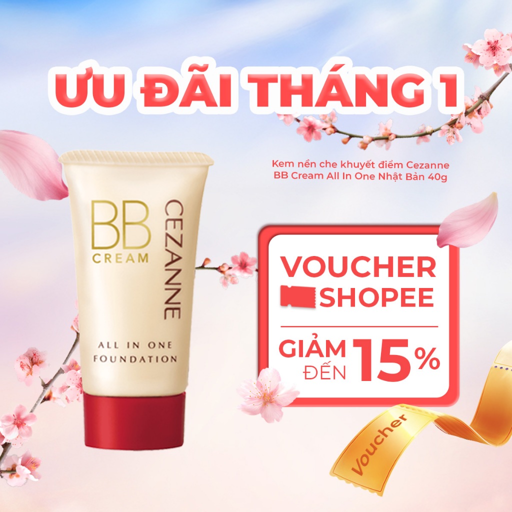 Kem nền che khuyết điểm Cezanne BB Cream All In One Nhật Bản 40g