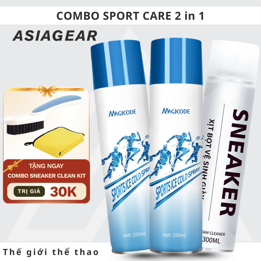 [COMBO] XỊT LẠNH SIÊU TỐC & VỆ SINH GIÀY THỂ THAO - LÀM SẠCH GIÀY , KHỬ MÙI -GIẢM ĐAU CHẤN THƯƠNG