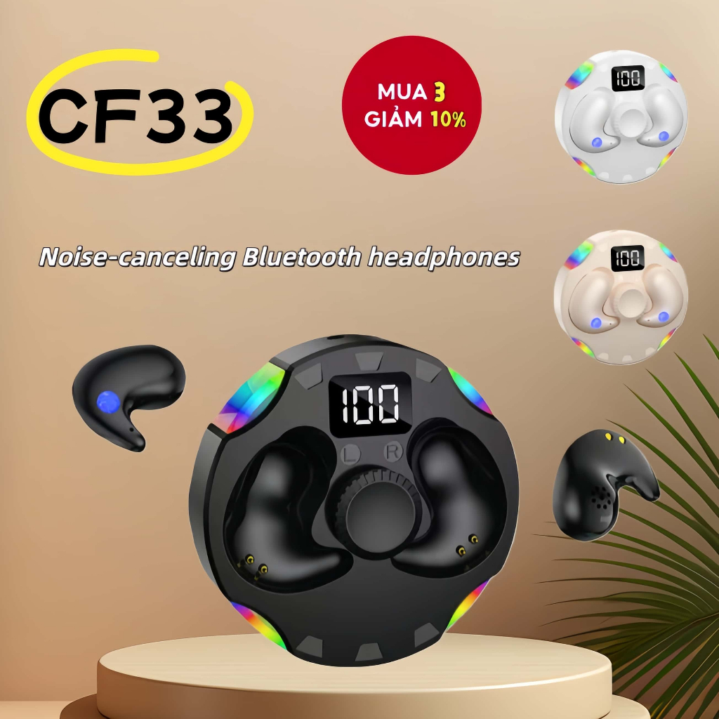 CF33 Sleep Earphone Bluetooth TWS Reduction Invisible Earphone Cycling Headphone Headset Tidur Noise