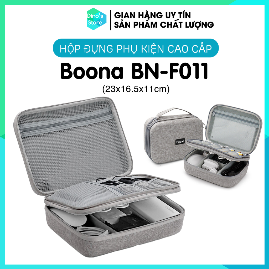 Hộp đựng đựng phụ kiện công nghệ cáp sạc laptop điện thoại form cứng size lớn Baona (Boona)  F011 - F029 DinoStore