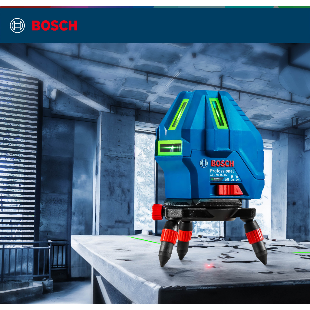 Máy cân mực laser Bosch GLL 50-15 XG – Laser tia xanh, bền bỉ, chuyên nghiệp