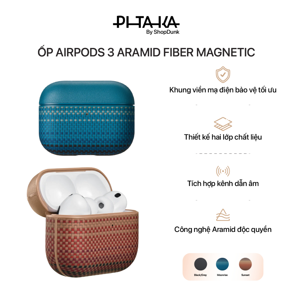 [AirPods Pro 3] Ốp PITAKA Aramid Fiber Magnetic For AirPods Pro 3