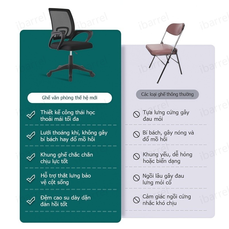 IB Ghế văn phòng thái học Ghế bành Mềm mại và thoáng khí Ổn định và chống trượt Có thể nâng được | BigBuy360 - bigbuy360.vn