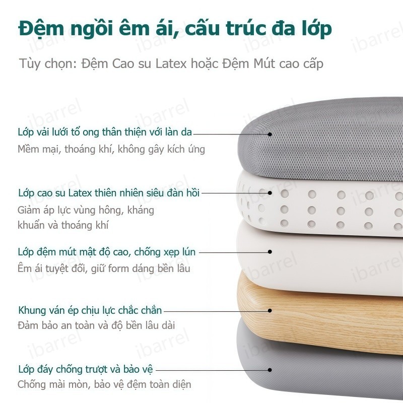 IB Ghế văn phòng thái học Ghế bành Mềm mại và thoáng khí Ổn định và chống trượt Có thể nâng được | BigBuy360 - bigbuy360.vn