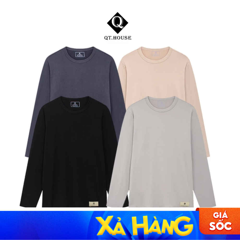 Áo Thun Dài Tay Nam QTHOUSE Áo Giữ Nhiệt Nam Cổ Tròn Form Regular Fit