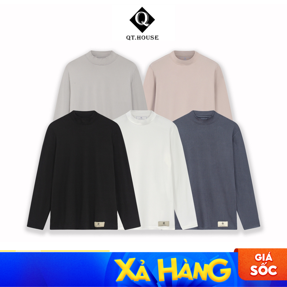 Áo dài tay giữ nhiệt cao cổ form regular fit Qthouse